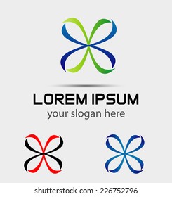Flower abstract spa logo template icon 