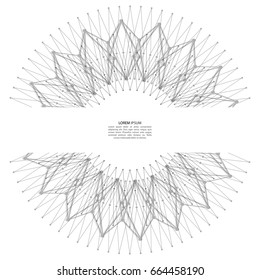 Flower abstract style molecular structure, vector illustration design