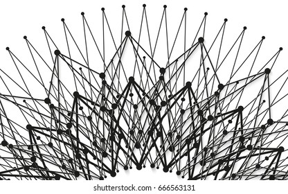Flower abstract style molecular structure, vector illustration design