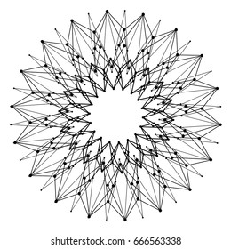 Flower abstract style molecular structure, vector illustration design