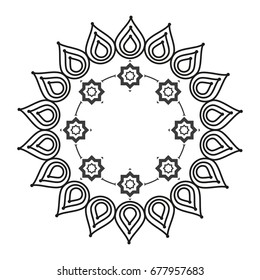 Flower abstract style molecular structure, vector illustration design