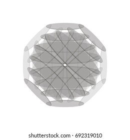 Flower abstract style molecular structure, vector illustration design