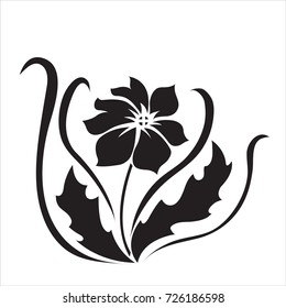 flower abstract tattoo art vector, decoration vector design element