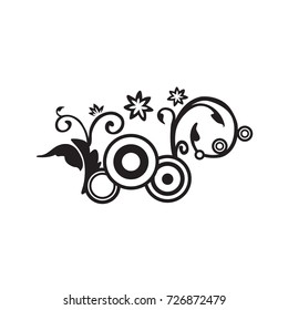 flower abstract tattoo art vector, decoration vector design element