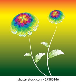 flower abstract in vector