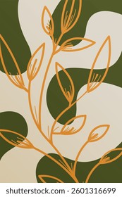 Flower abstract wall art decor illustration. Printable boho abstract wall art poster