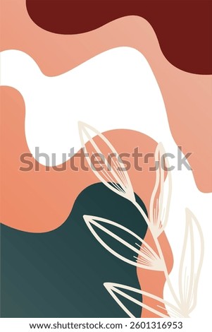 Flower abstract wall art decor illustration. Printable boho abstract wall art poster