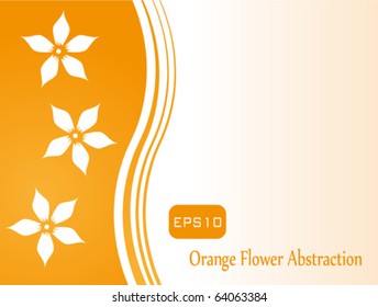 Flower abstraction, colored orange. Fully vector. Enjoy!