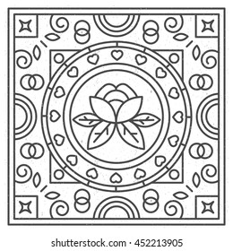 Flower. Abstraction. Linear vector illustration