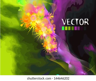 flower abstraction with paint spots