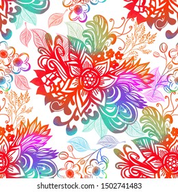 Flower abstraction. Seamless floral abstract background. Vector illustration