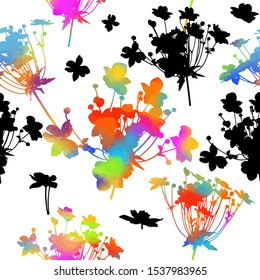 Flower abstraction. Seamless floral abstract background. Vector illustration