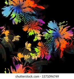 Flower abstraction. Seamless floral abstract background. Vector illustration