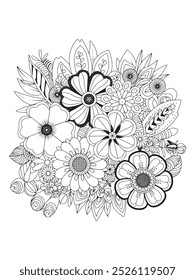 Flower Adult Coloring Pages Relax and Unleash Your Creativity