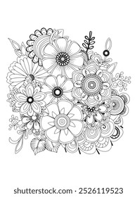 Flower Adult Coloring Pages Relax and Unleash Your Creativity