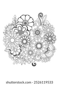 Flower Adult Coloring Pages Relax and Unleash Your Creativity