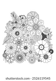 Flower Adult Coloring Pages Relax and Unleash Your Creativity