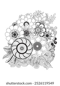 Flower Adult Coloring Pages Relax and Unleash Your Creativity
