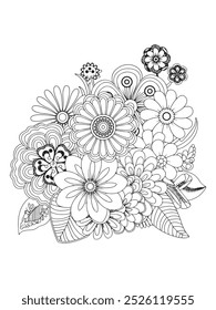Flower Adult Coloring Pages Relax and Unleash Your Creativity