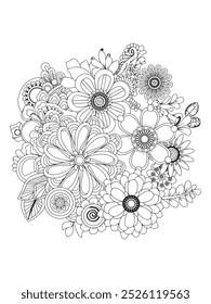 Flower Adult Coloring Pages Relax and Unleash Your Creativity