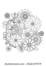 Flower Adult Coloring Pages Relax and Unleash Your Creativity