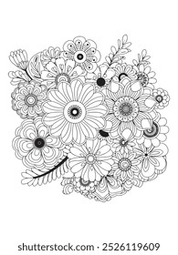 Flower Adult Coloring Pages Relax and Unleash Your Creativity