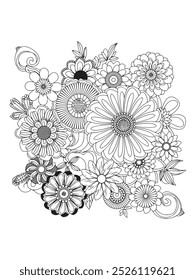 Flower Adult Coloring Pages Relax and Unleash Your Creativity