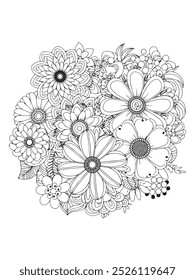 Flower Adult Coloring Pages Relax and Unleash Your Creativity