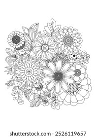 Flower Adult Coloring Pages Relax and Unleash Your Creativity