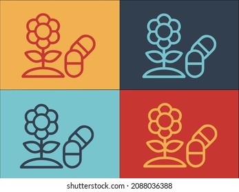 Flower Allergy Logo Template, Simple Flat Icon of allergy,spring,health