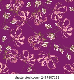 flower allover pattern with digital background