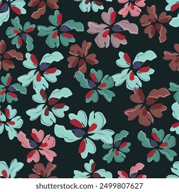 flower allover pattern with digital background
