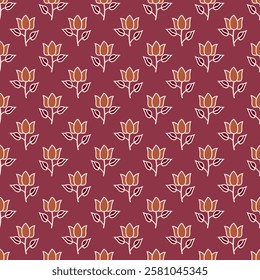 Flower Allover Seamless Repeat Pattern For Block Print And Screen Print Indian Traditional