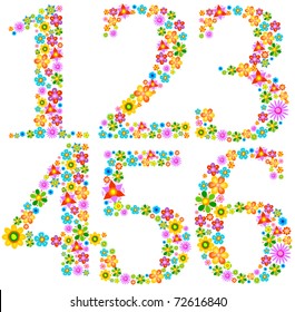 Flower alphabet Characters 1-6