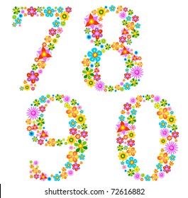 Flower alphabet Characters 7-0