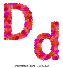 Flower alphabet Characters D-d