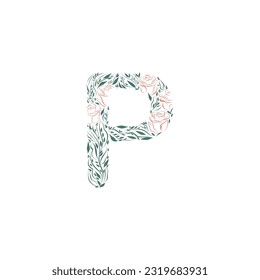 Flower Alphabet of the English language - letter -