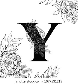 Flower Alphabet Letter Y Pattern Stock Vector (Royalty Free) 1077531215 ...