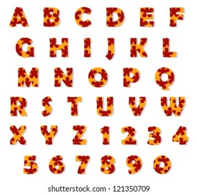 Flower alphabet (vector)