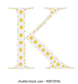 flower alphabet from White daisies vector illustration