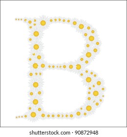 flower alphabet from White daisies vector illustration