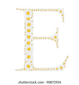 flower alphabet from White daisies vector illustration