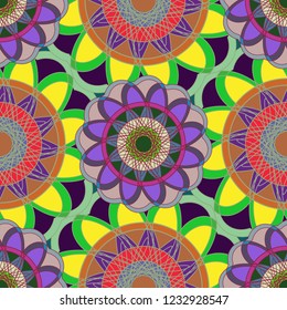 Flower amazing multicolored abstract fairy mandala.