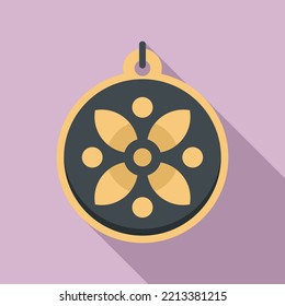 Flower amulet icon flat vector. Magic hand. Cute spiritual