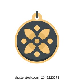 Flower amulet icon flat vector. Magic hand. Cute spiritual isolated