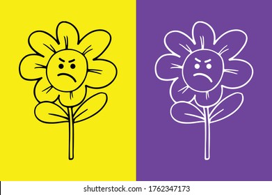 Flower Angry Face Emoji - Vector File