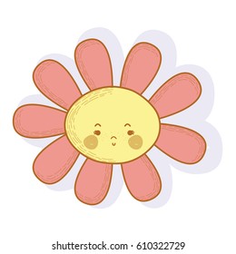 flower angry kawaii with cheeks and eyes