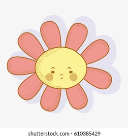 flower angry kawaii with cheeks and eyes