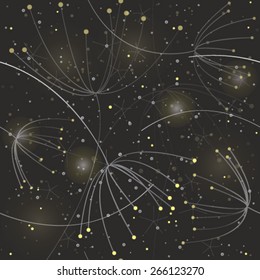 Flower Anise / Subtly floral seamless pattern with flower seeds like stars in the sky 