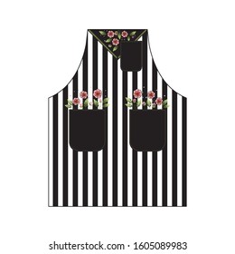 Flower Apron Embroidery Vector Design